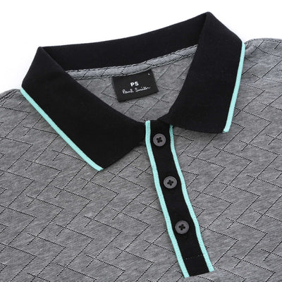 Paul Smith Reg Fit SS Polo Shirt in Black Collar