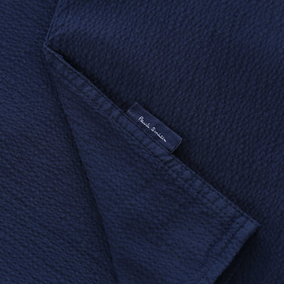 Paul Smith Seersucker Reg Fit Shirt in Navy Logo Tab