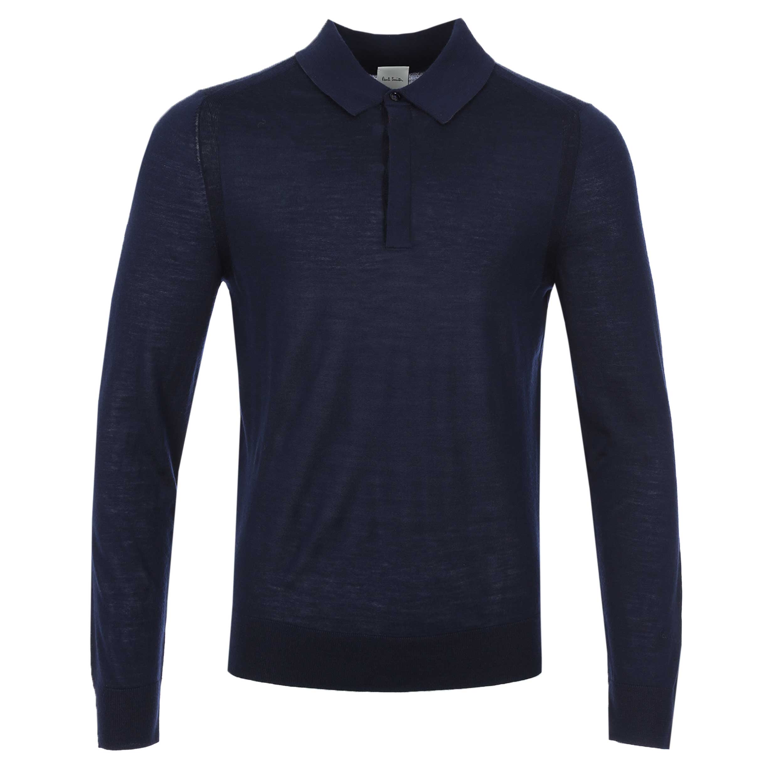 Paul Smith Sweater Long Sleeve Polo in Navy