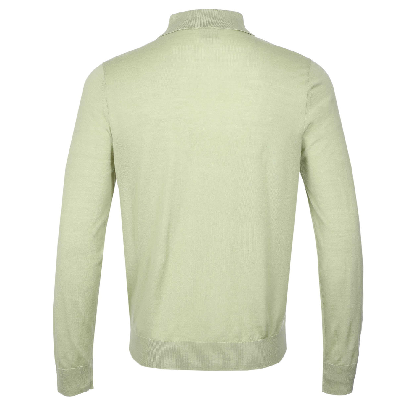 Paul Smith Sweater Long Sleeve Polo in Lime Green Back