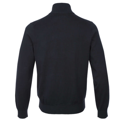 Paul Smith Sweater Zip Neck Zebra Badge in Navy Back