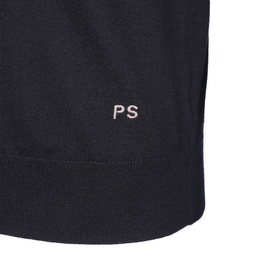 Paul Smith Trim Crew Neck Knitwear in Navy Logo