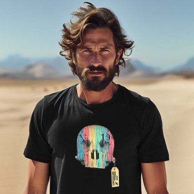 Paul Smith Wooden Skull T Shirt in Black Model