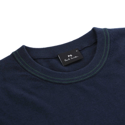 Paul Smith Zeb Bad Knitwear in Dark Navy Neck