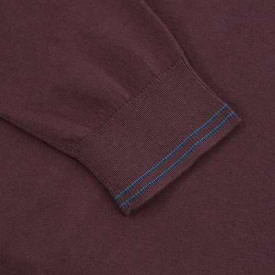 Paul Smith Zip Neck Zeb Bad Knitwear in Plum Detail