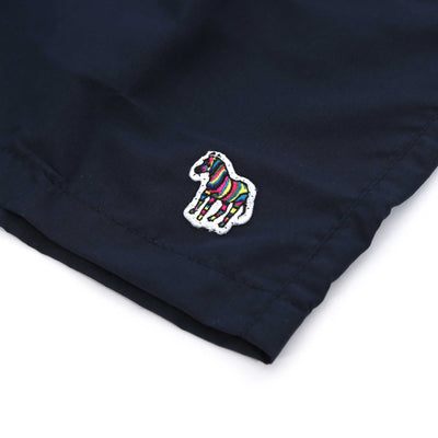 Paul Smith PS Zebra Swim Short in Navy Drawstring Tab Detail Zebra