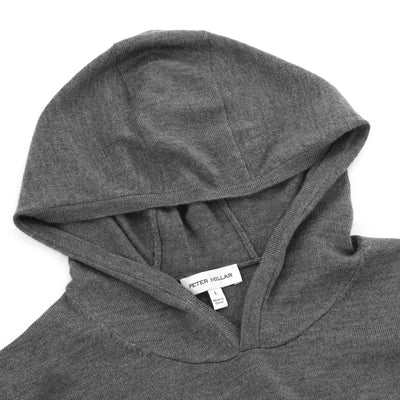 Peter Millar Autumn Crest Hoodie Knitwear in Charcoal Hood