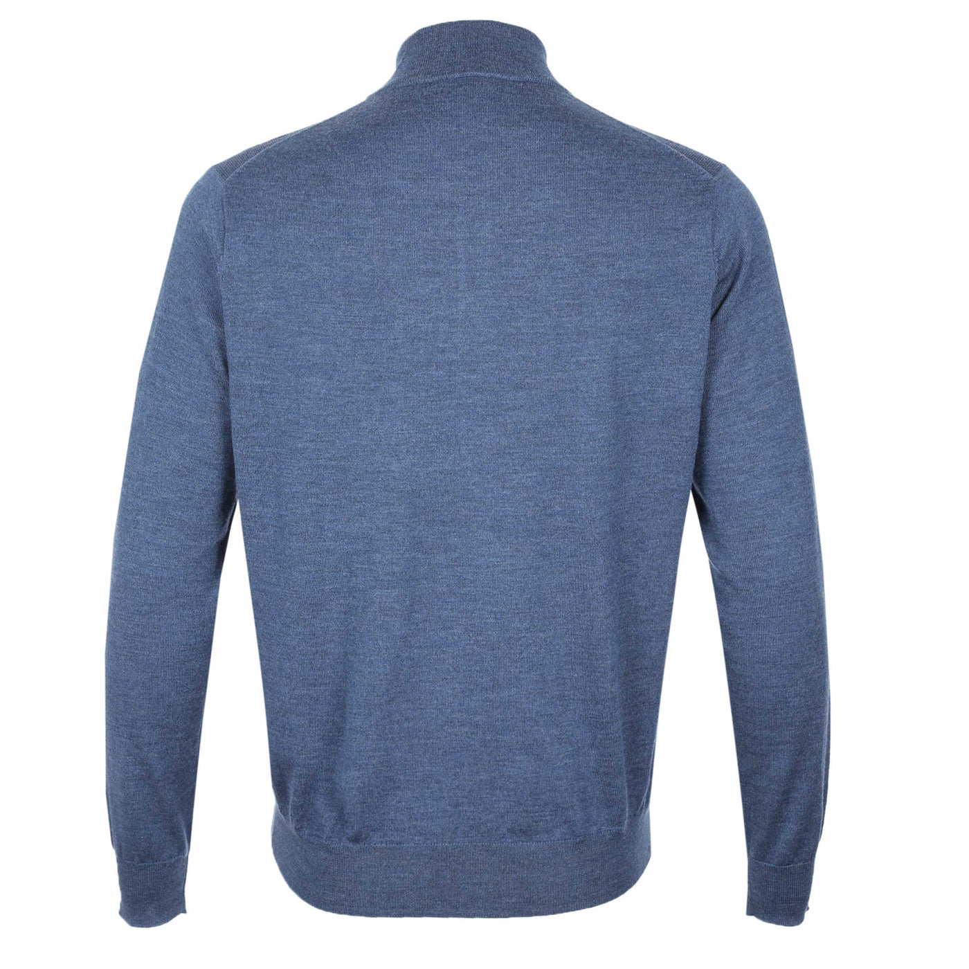 Peter Millar Autumn Crest Suede Trim 1/4 Zip Knitwear in Blue Haze Back