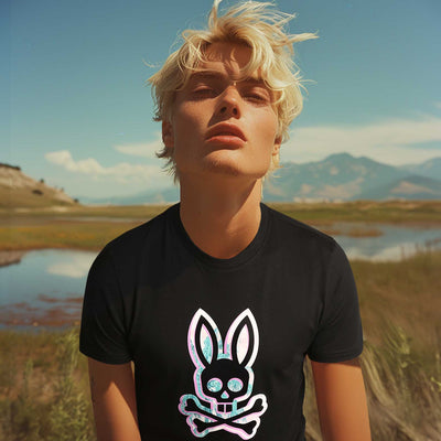 Psycho Bunny Leonard Graphic T-Shirt in Black Model
