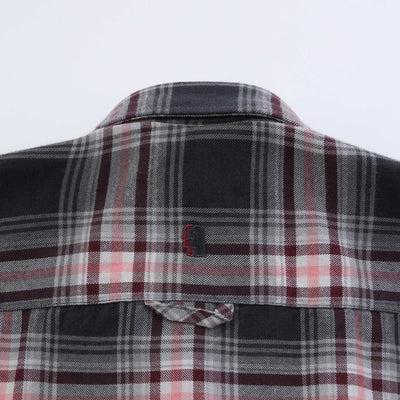 Remus Uomo Button Down Check Shirt in Grey Pink Check Logo