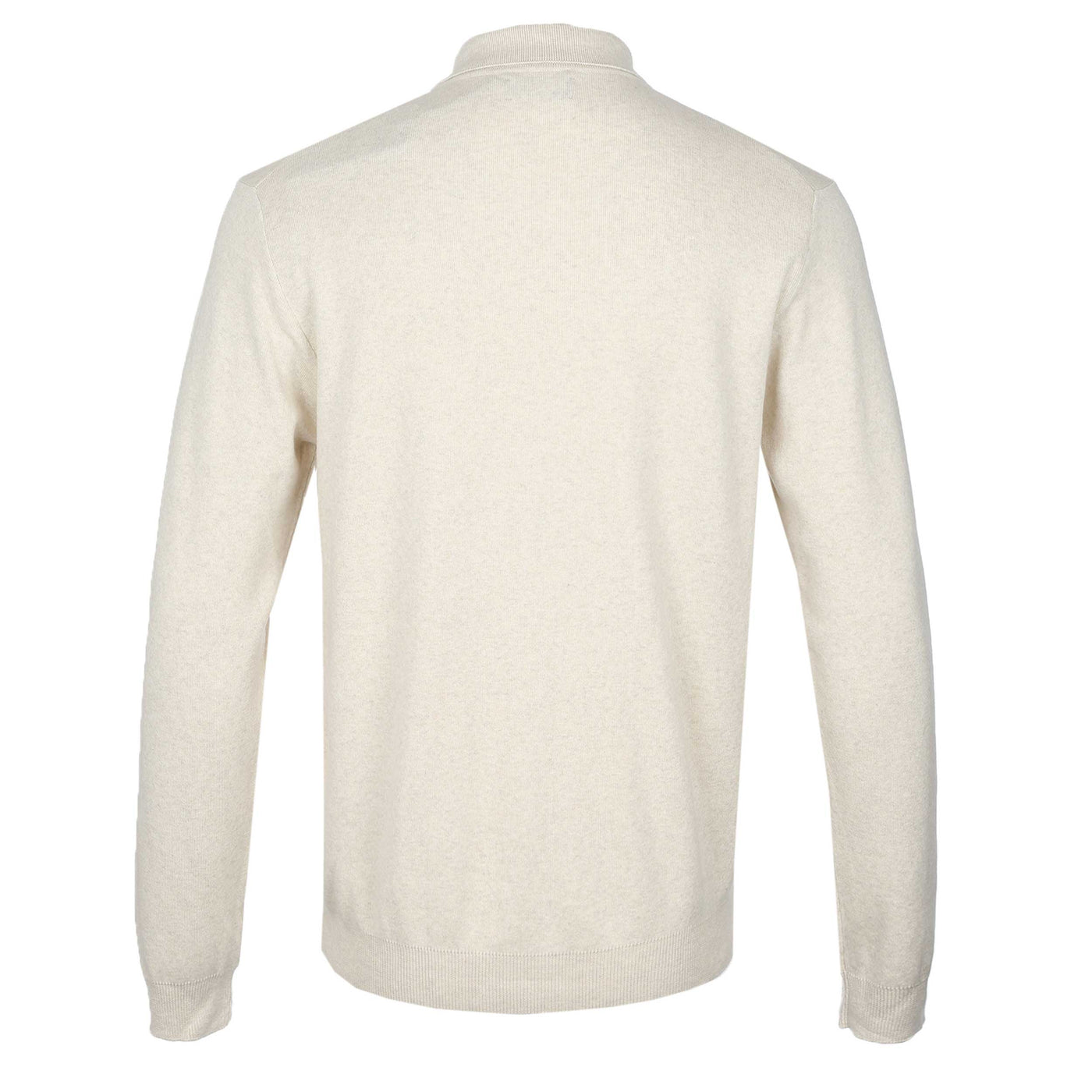 Remus Uomo Chunky 3 Button Polo Knitwear in Winter White Back