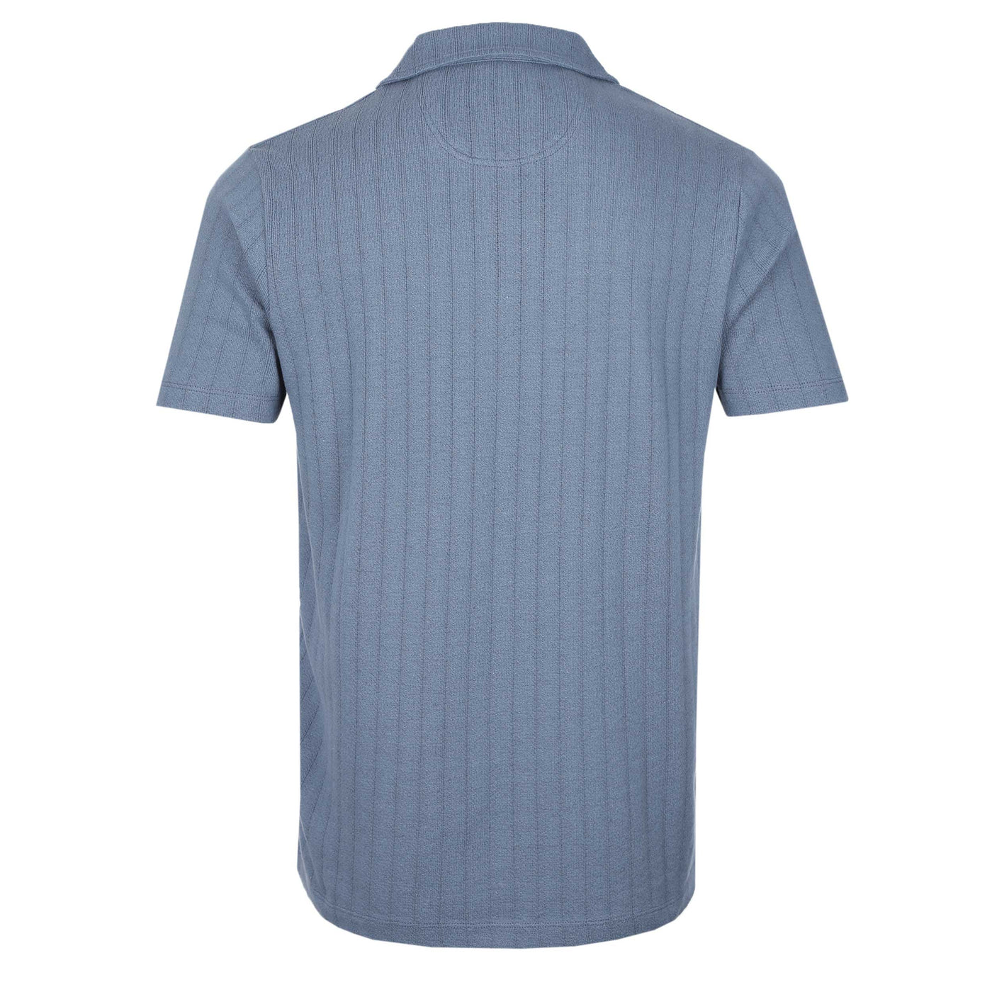 Remus Uomo Cuban Collar SS Shirt in Blue Back