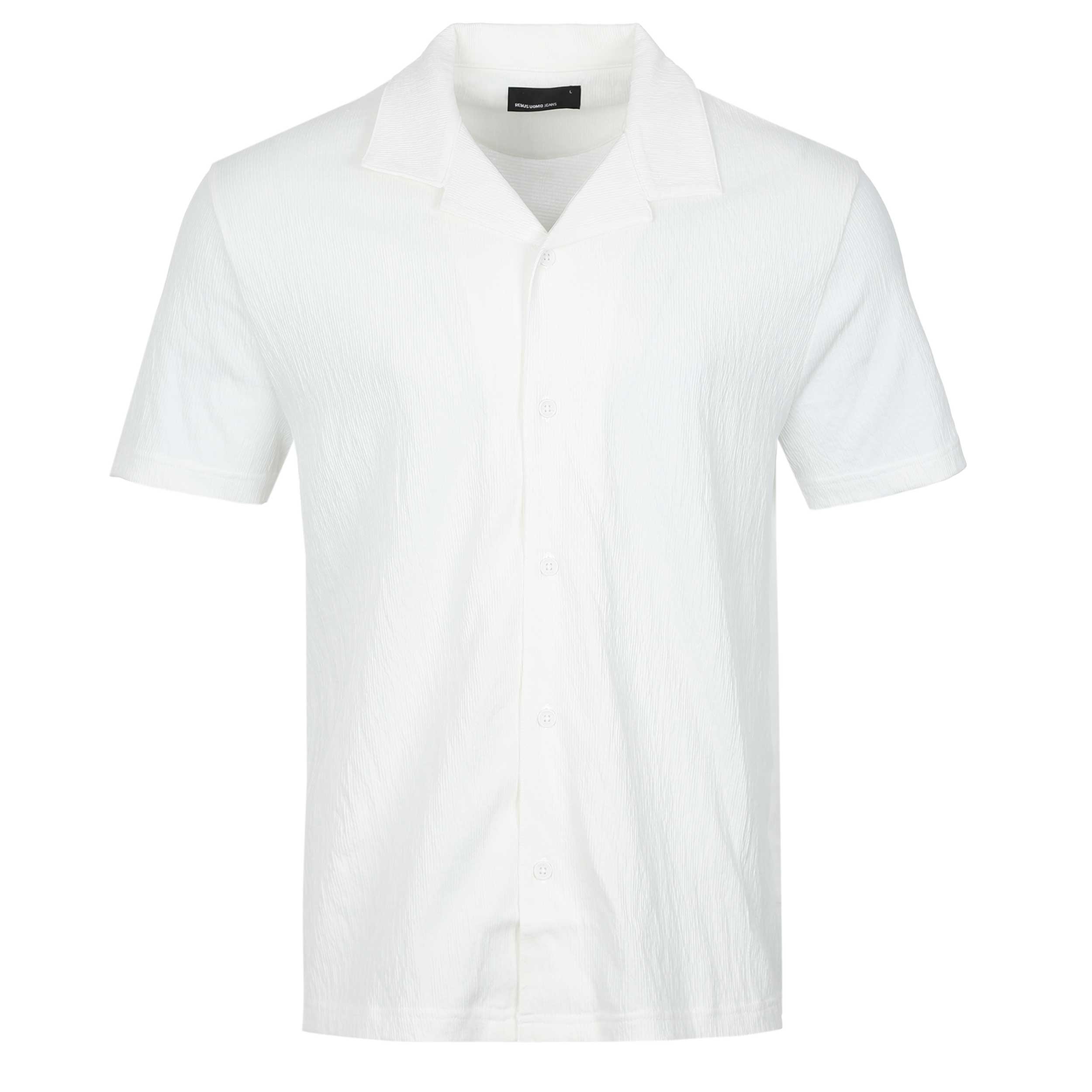 Remus Uomo Cuban Collar SS Shirt in Off White