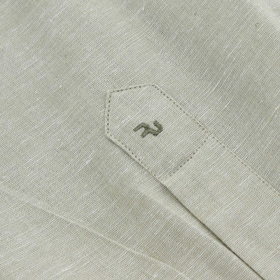 Remus Uomo Frank Linen Shirt in Sage Green Logo