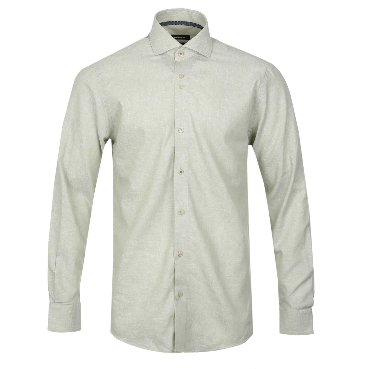 Remus Uomo Frank Linen Shirt in Sage Green