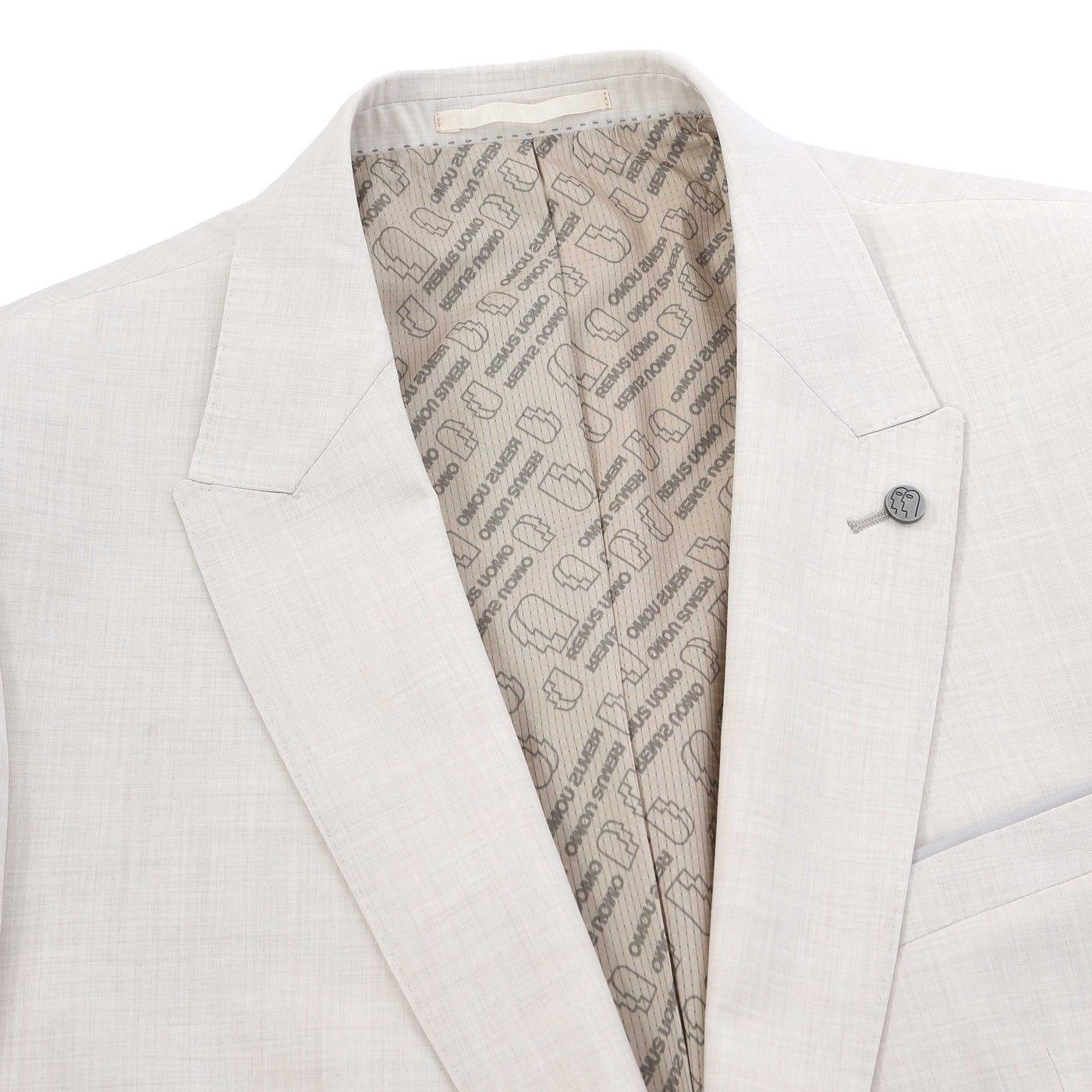 Remus Uomo Massa Jacket in Cream Lapel