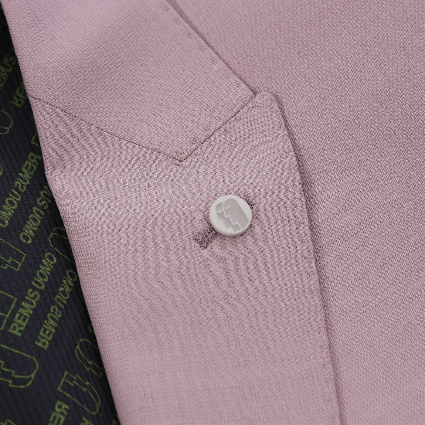 Remus Uomo Massa Jacket in Pastel Purple Lapel Badge