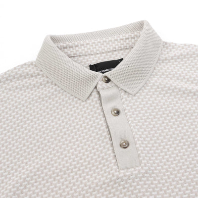 Remus Uomo Weave Polo Shirt in Sand Placket