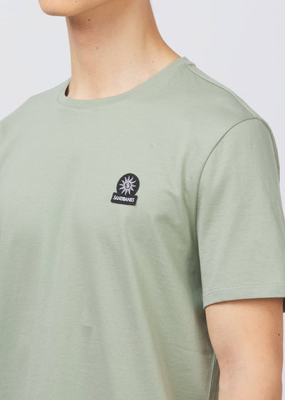 Sandbanks Badge Logo T Shirt in Sage Model3