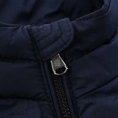 Sandbanks Biker Micro Puffer Jacket in Navy Zip