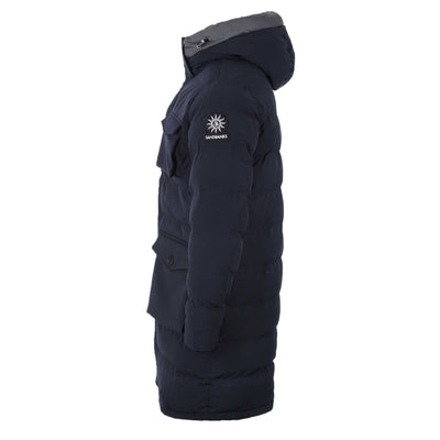 Sandbanks Branksome Long Puffer Jacket in Navy Side