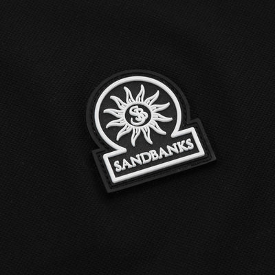 Sandbanks Contrast Placket Polo Shirt in Black Logo