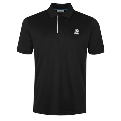 Sandbanks Contrast Placket Polo Shirt in Black