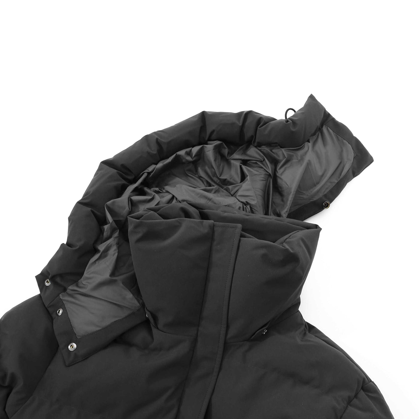 Sandbanks Haven Oversized Long Puffer Ladies Jacket in Black Hood Detached