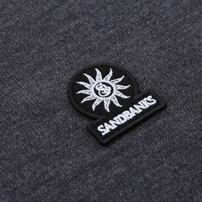 Sandbanks Merino Wool 1/4 Zip Knitwear in Anthracite Logo