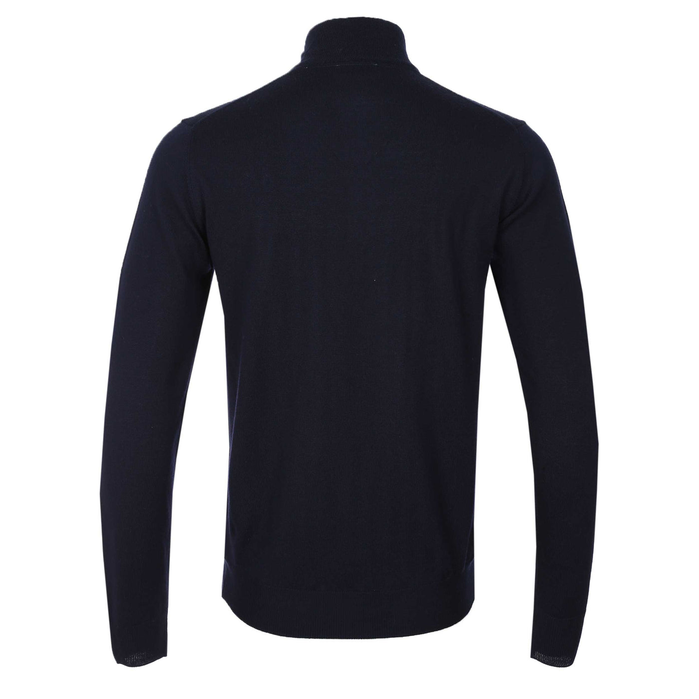 Sandbanks Merino Wool 1/4 Zip Knitwear in Navy Back
