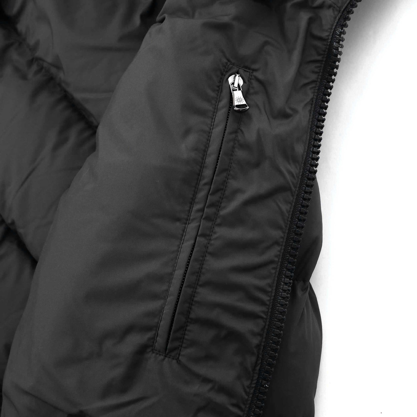 Sandbanks Ravine Mid Puffer Jacket in Black Inside Pocket