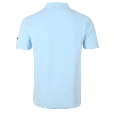 Sandbanks Resort Terry Towelling Polo Shirt in Crystal Blue Back