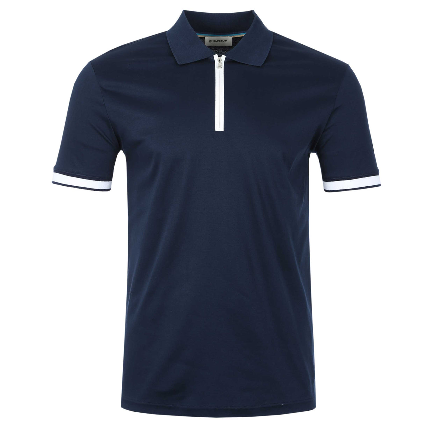 Sandbanks Silicone Zip Polo Shirt in Navy