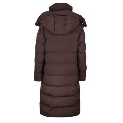 Sandbanks Haven Oversized Long Puffer Ladies Jacket in Brown Back
