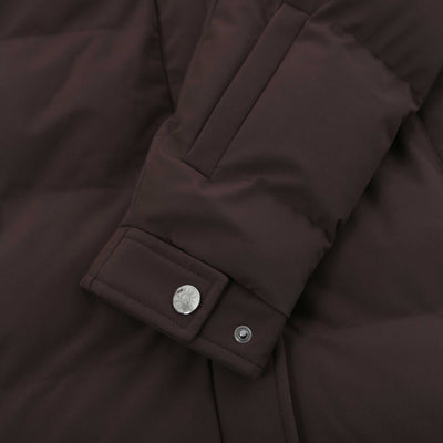 Sandbanks Haven Oversized Long Puffer Ladies Jacket in Brown Cuff