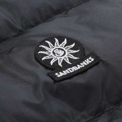 Sandbanks Shell Bay Hooded Long Gilet in Black Logo