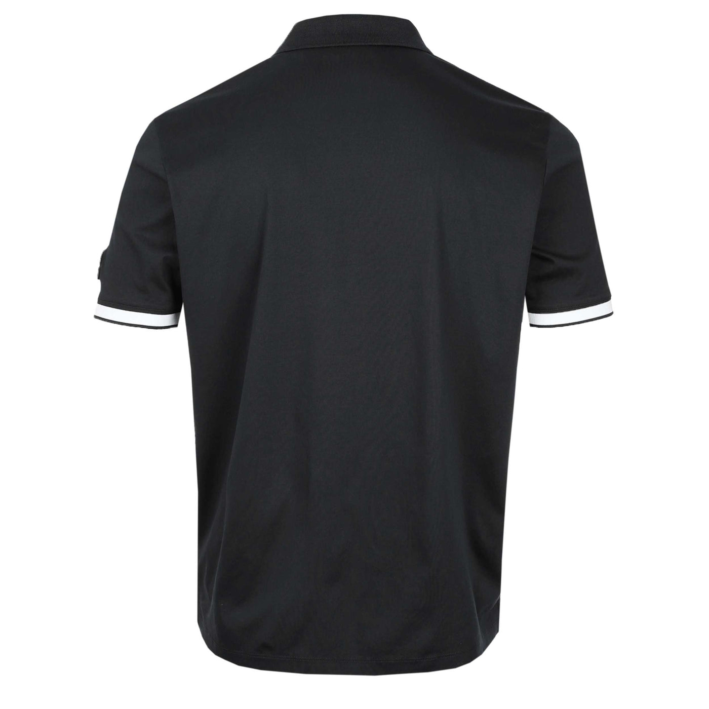 Sandbanks Silicone Zip Polo Shirt in Black Back