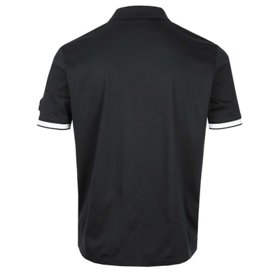 Sandbanks Silicone Zip Polo Shirt in Black Back