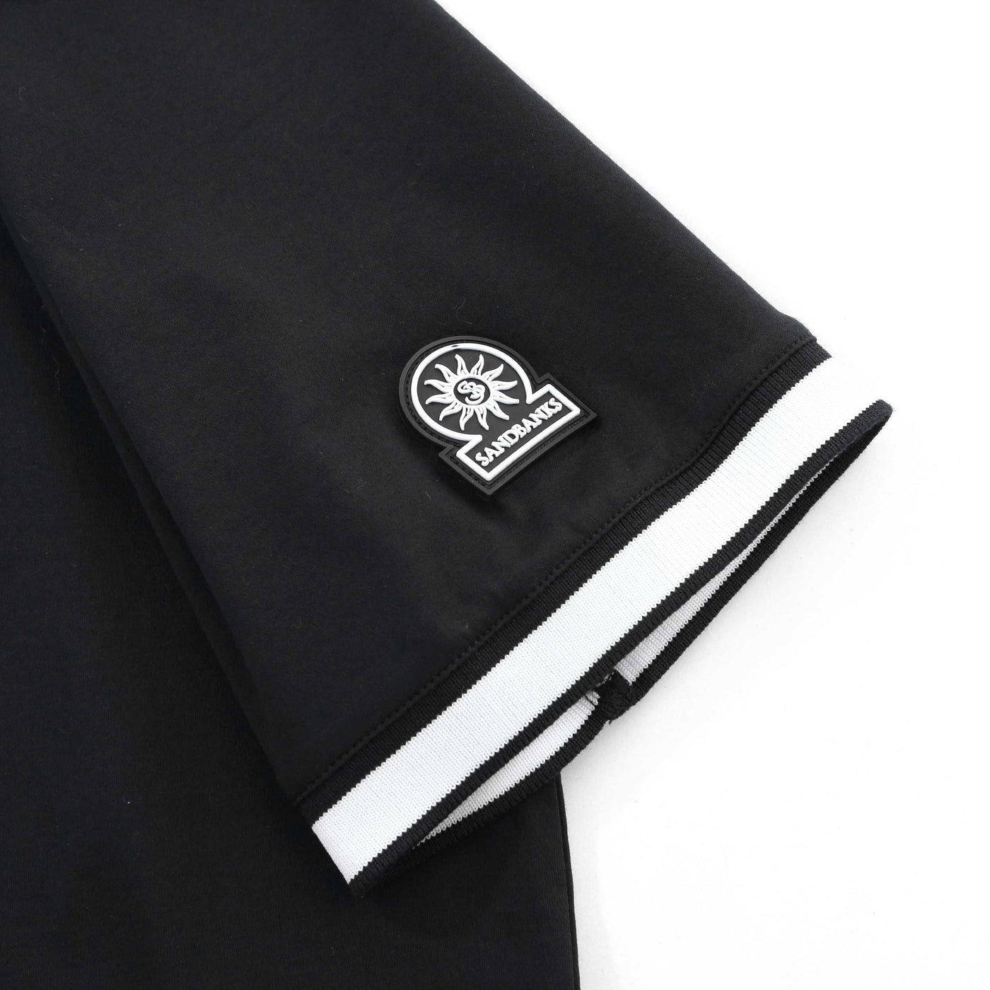 Sandbanks Silicone Zip Polo Shirt in Black Logo