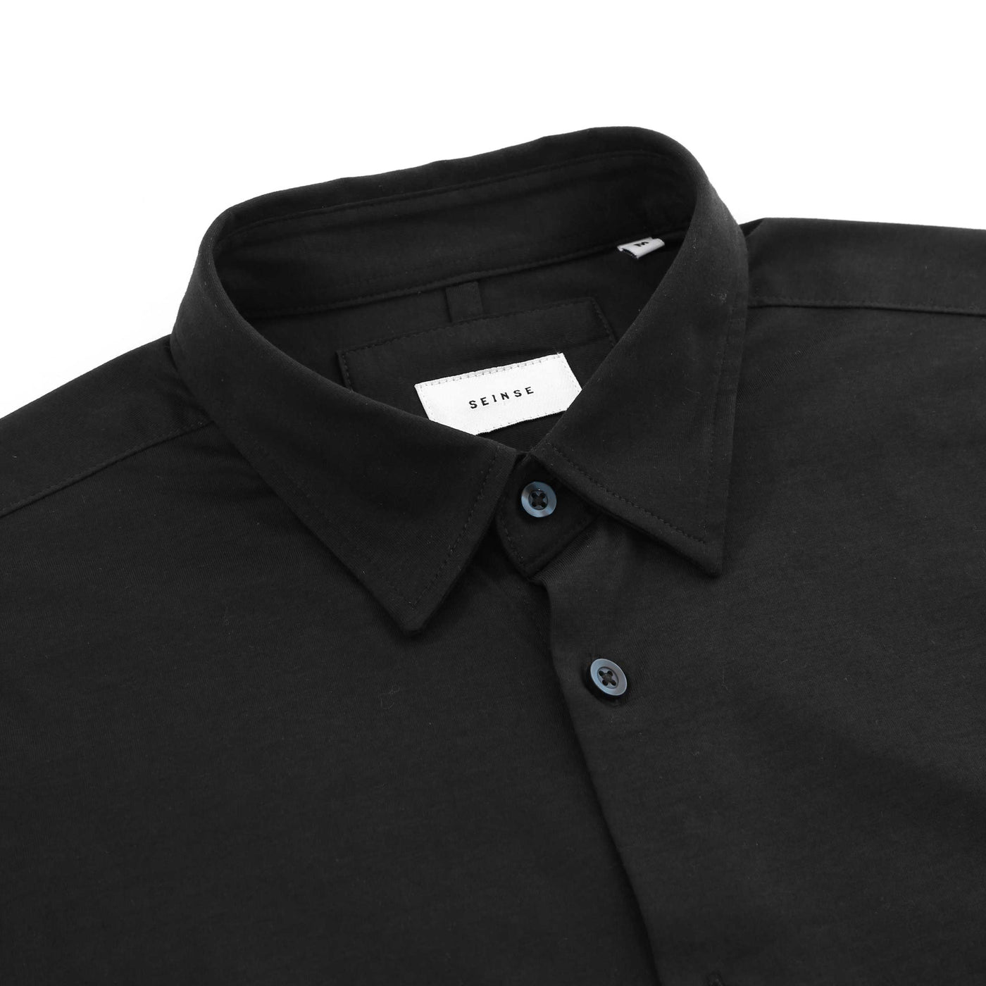 Seinse Basic Stretch Shirt in Black Collar