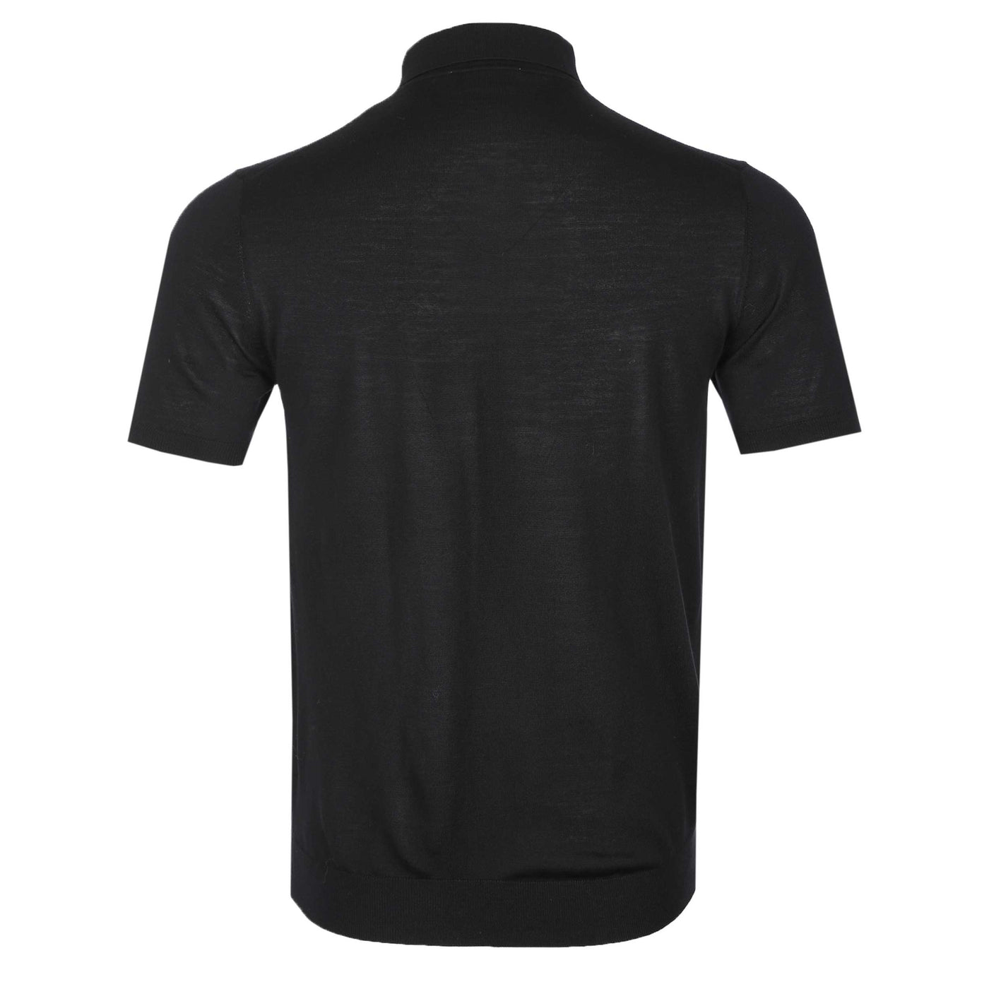 Thomas Maine 3 Button Knit Polo Shirt in Black Back