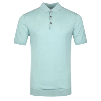 Thomas Maine 3 Button Knit Polo Shirt in Mint