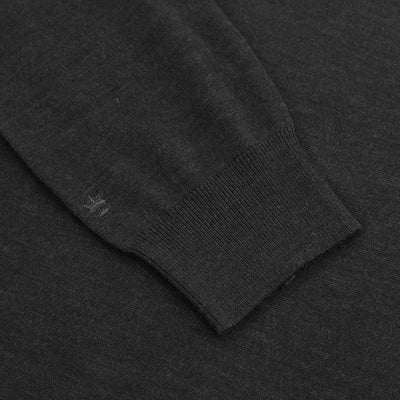 Thomas Maine 3 Button Merino Knit Polo Shirt in Black Logo