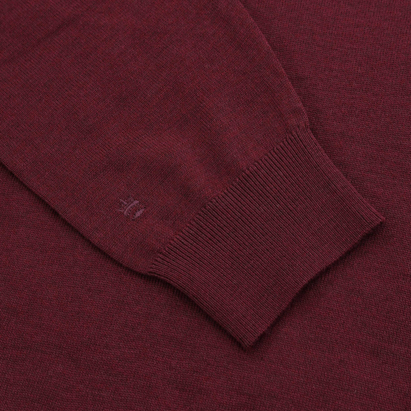 Thomas Maine 3 Button Merino Knit Polo Shirt in Burgundy Logo