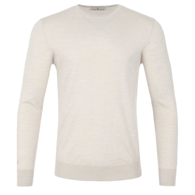 Thomas Maine Crew Neck Knitwear in Cream