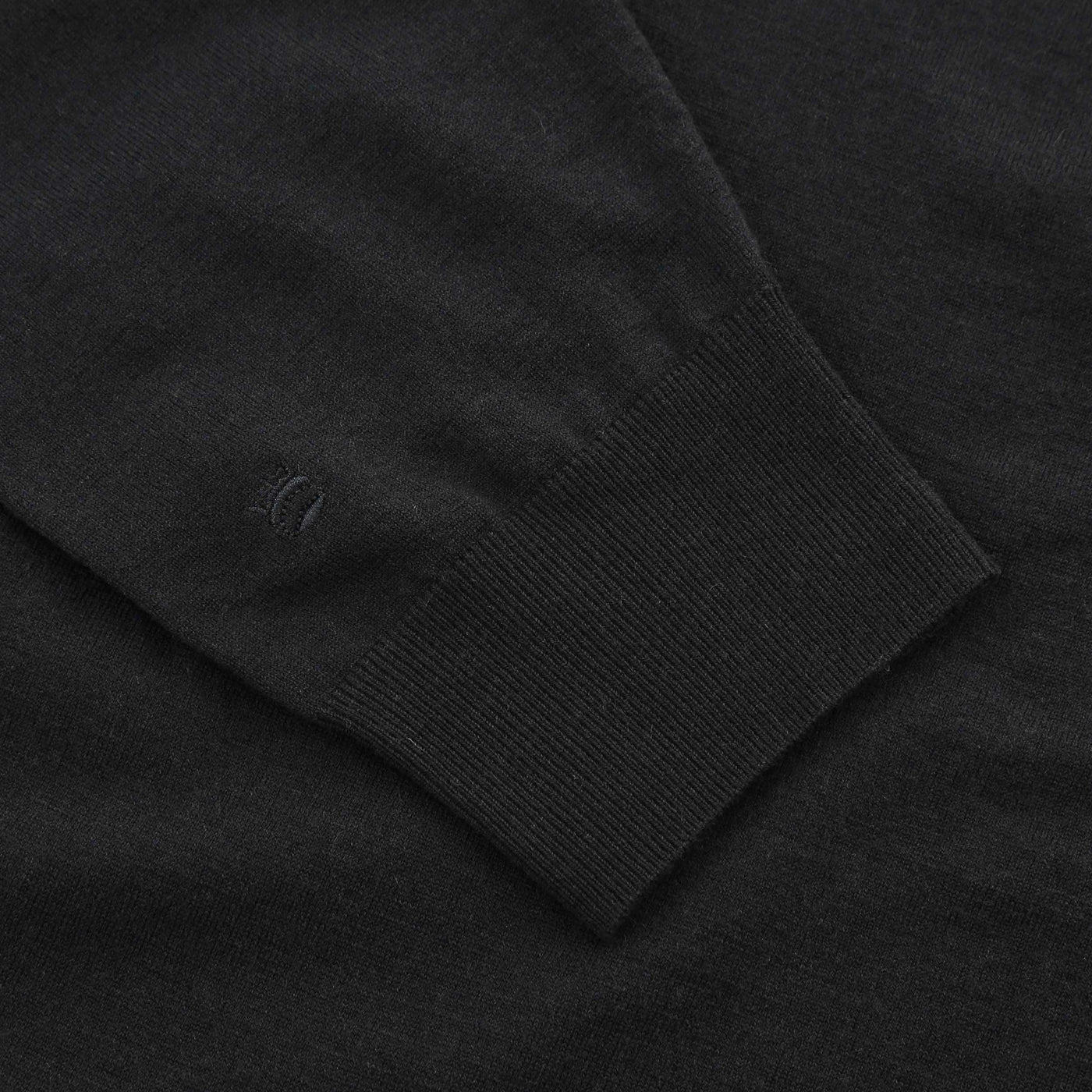 Thomas Maine Zip Knit Polo Shirt in Black Logo