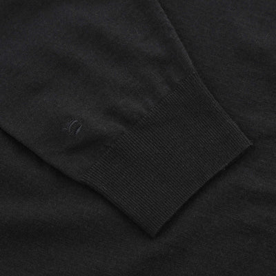 Thomas Maine Zip Knit Polo Shirt in Black Logo