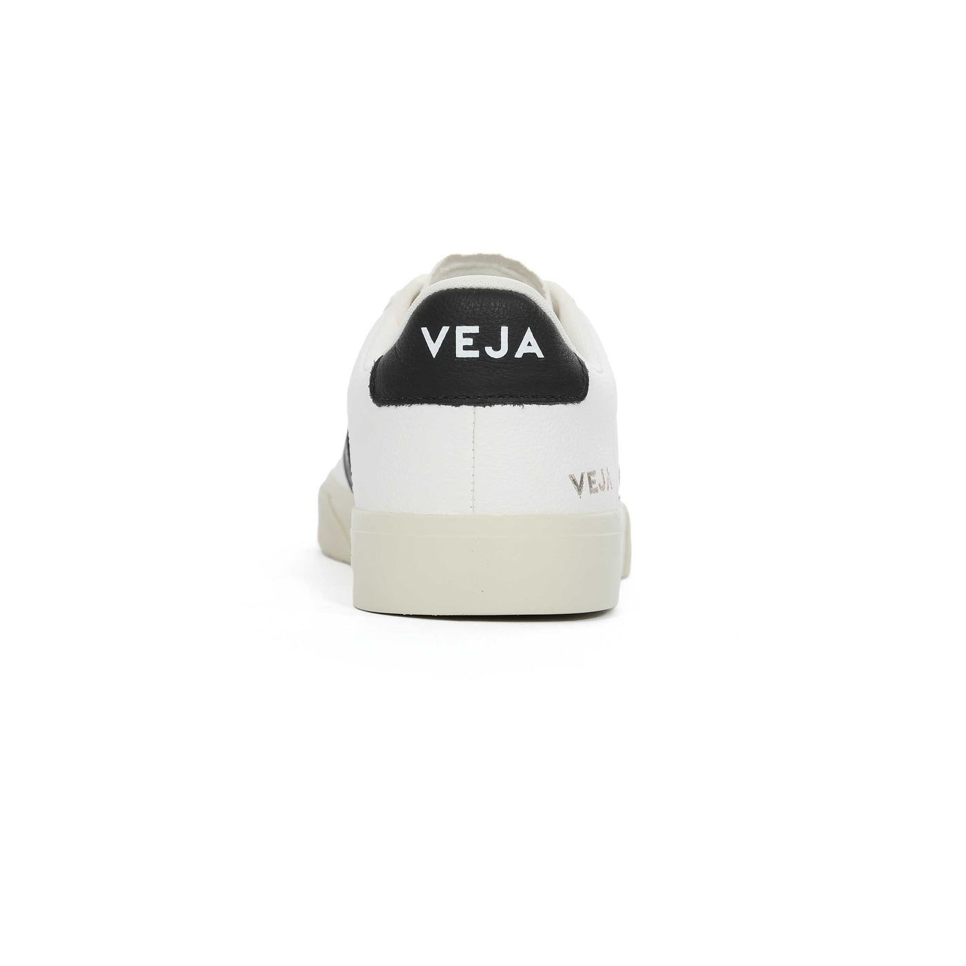 Veja Campo Trainer in Extra White & Black Heel