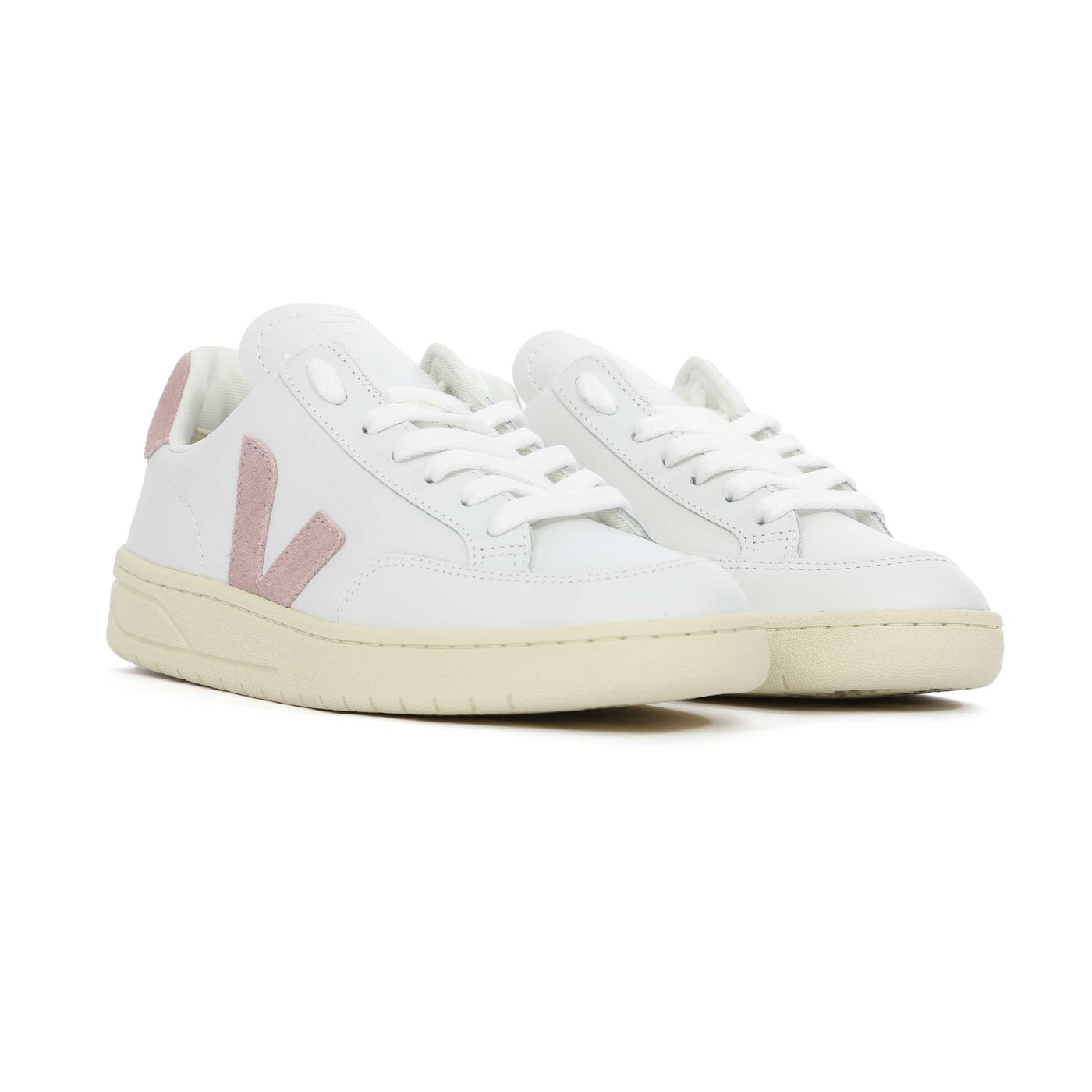 Veja V-12 Ladies Trainer in Extra White & Babe Pair