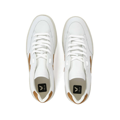 Veja V-12 Trainer in Extra White & Camel Birdseye